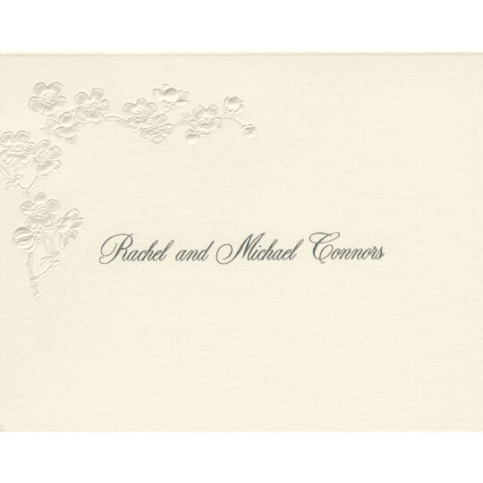 Radiant Blooms Folded Note Cards - Raised Ink